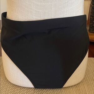 Aqua Green Black High-Waist Swim Bottoms